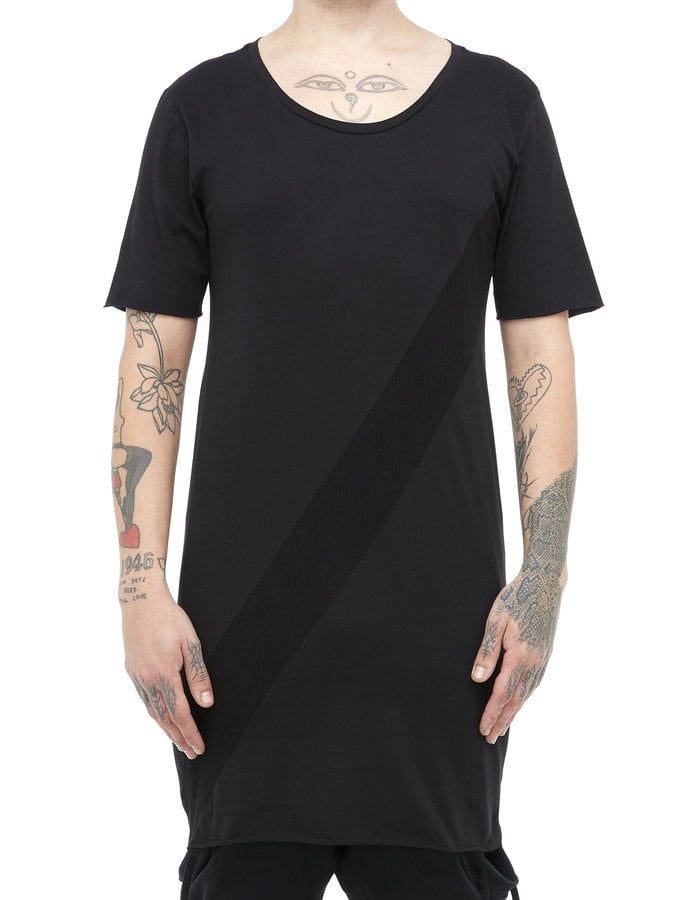 ARMY OF ME SPIRAL RIB PANEL T-SHIRT 37 - BLACK