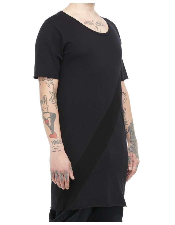 ARMY OF ME SPIRAL RIB PANEL T-SHIRT 37 - BLACK