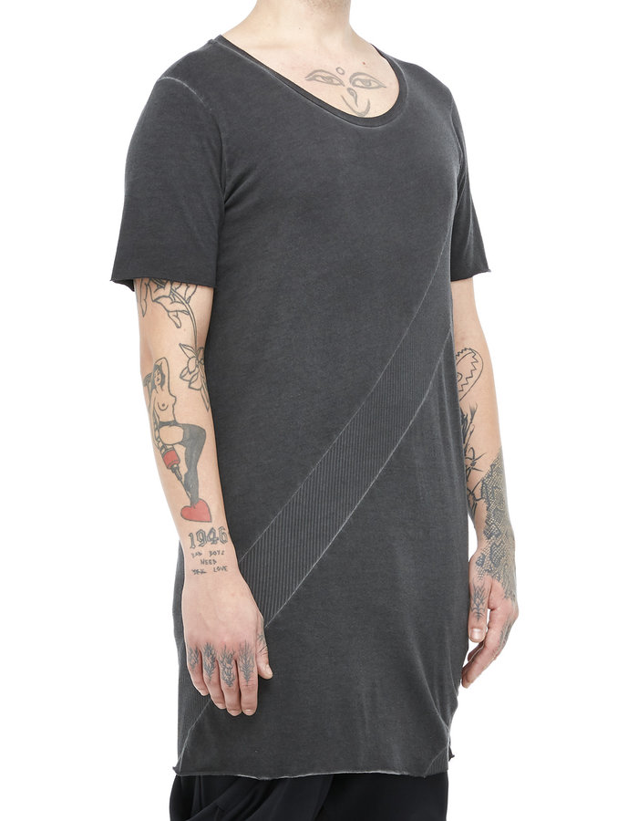 ARMY OF ME SPIRAL RIB PANEL T-SHIRT 37 - ANTHRACITE