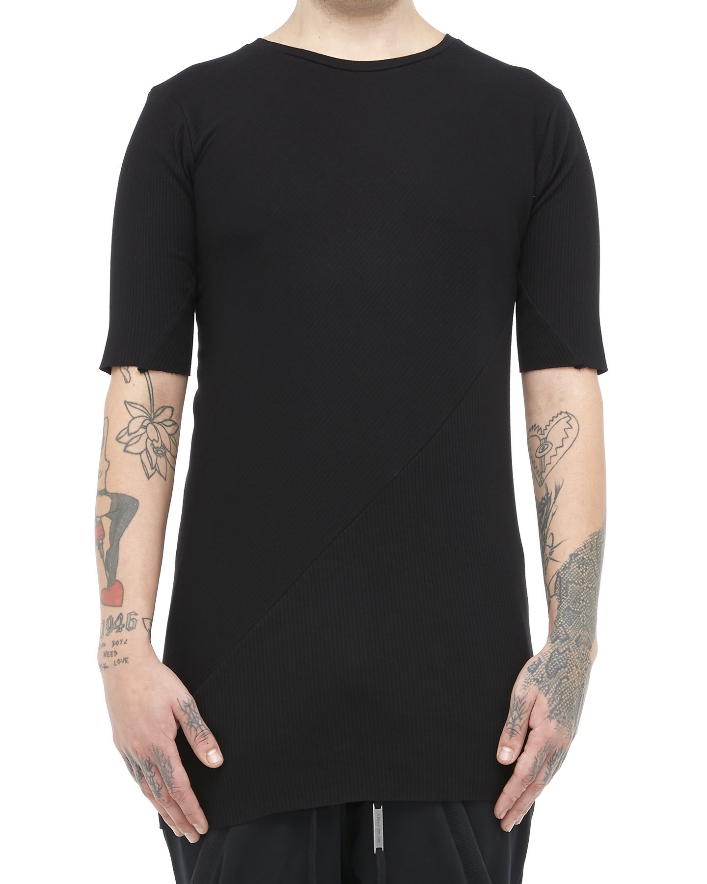 RIBBED T-SHIRT 33 - BLACK