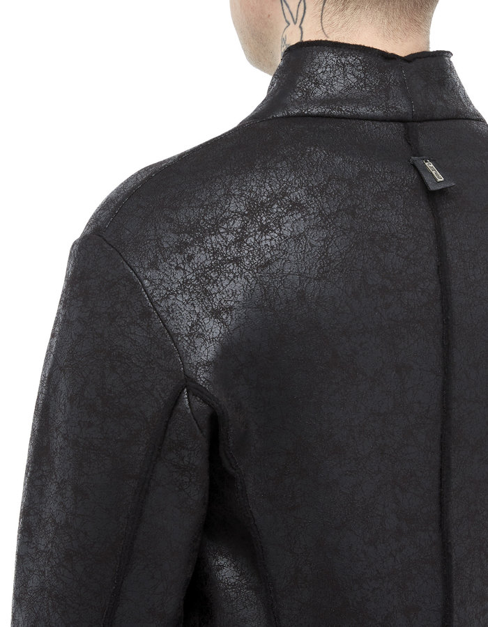 DAVIDS ROAD LEATHER EFFECT 3/4 SWEATSHIRT COAT