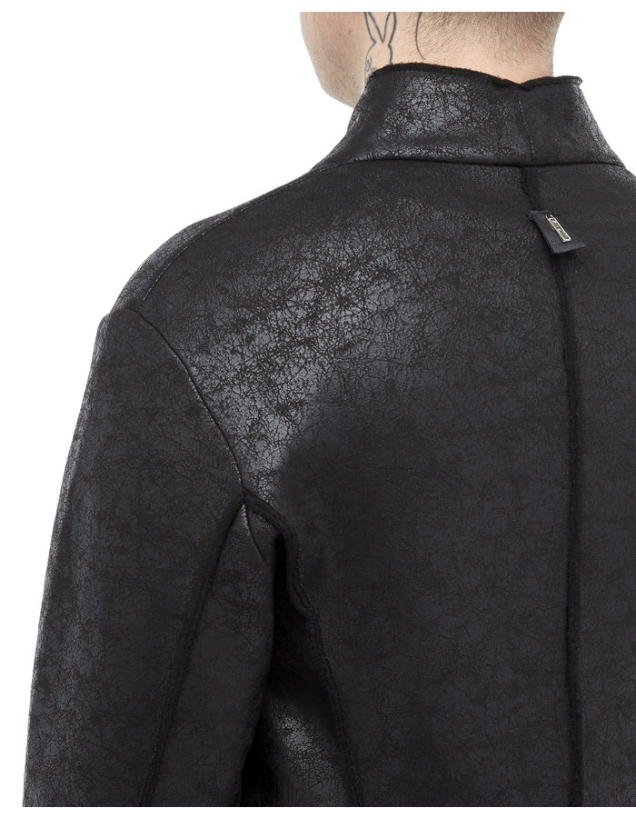 DAVIDS ROAD LEATHER EFFECT 3/4 SWEATSHIRT COAT