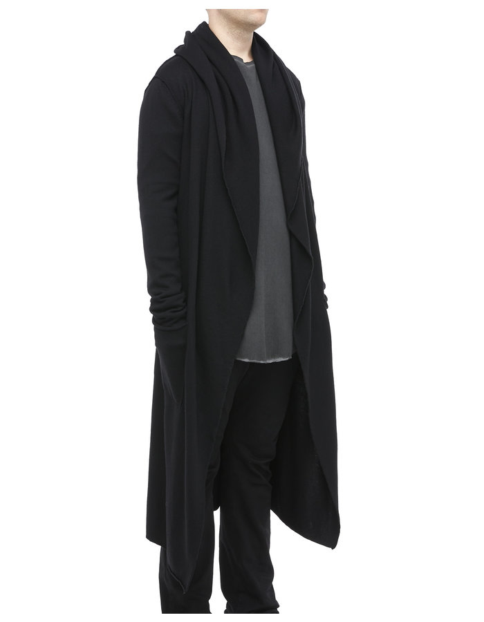 LARS ANDERSON KNIT MERINO HOODED LONG CARDIGAN