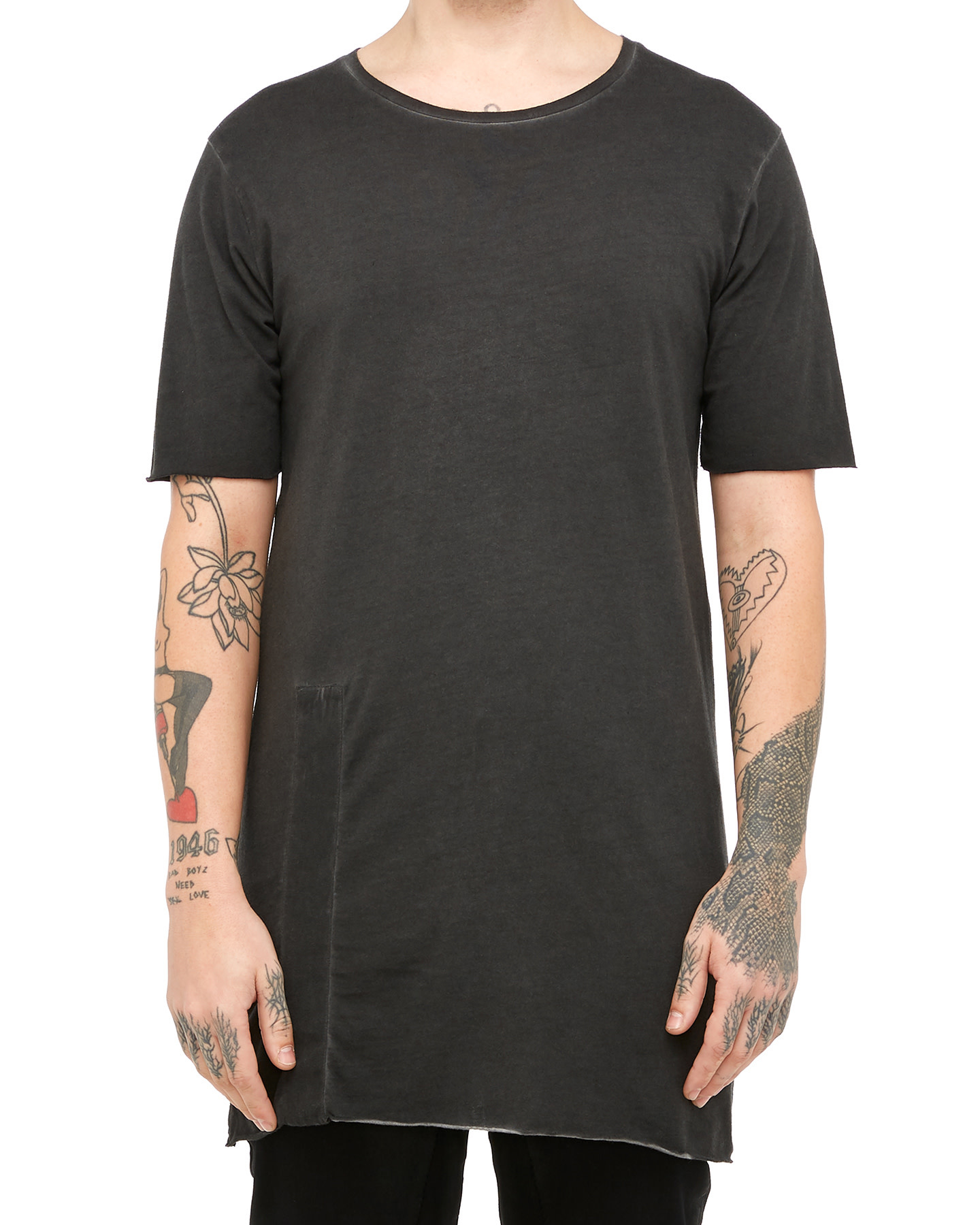 CROSS BACK BANDED T-SHIRT 39 - ANTHRACITE