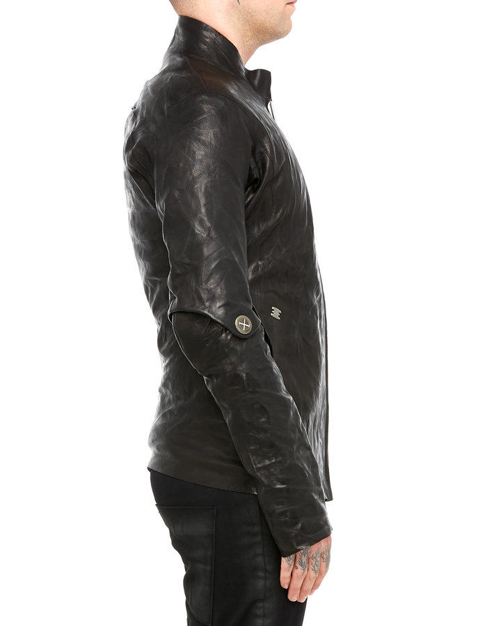 ISAAC SELLAM EXPERIENCE CANONIQUE HAMMERED LAMBSKIN MOCKNECK JACKET