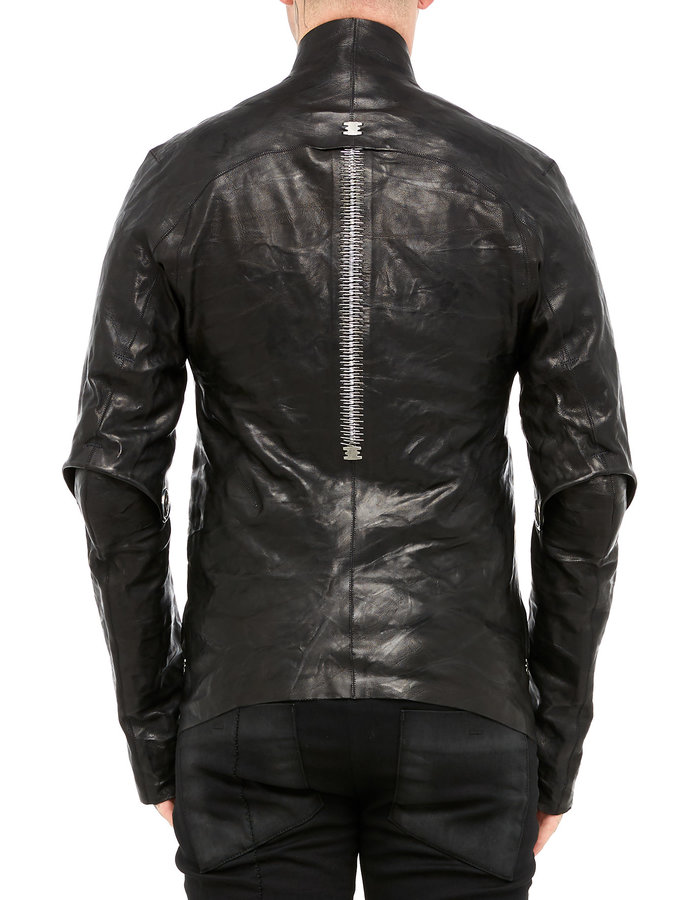 ISAAC SELLAM EXPERIENCE CANONIQUE HAMMERED LAMBSKIN MOCKNECK JACKET