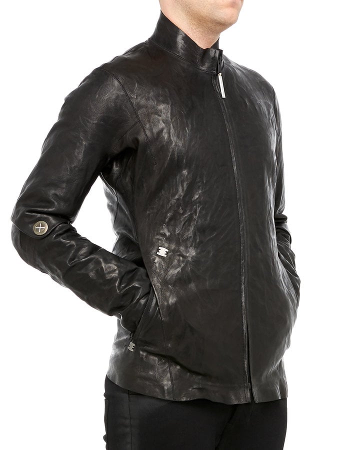 ISAAC SELLAM EXPERIENCE CANONIQUE HAMMERED LAMBSKIN MOCKNECK JACKET