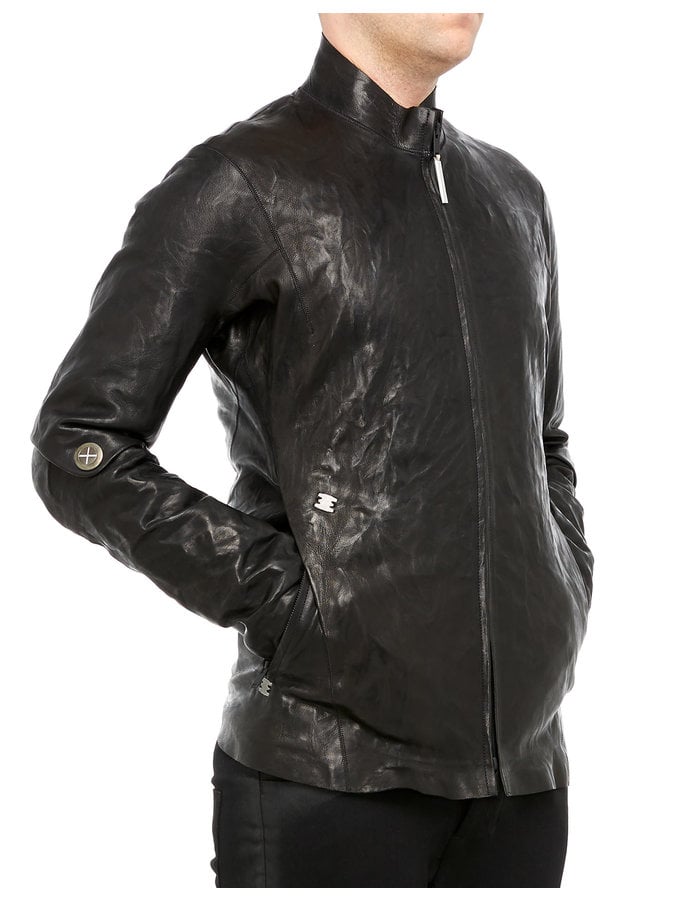 ISAAC SELLAM EXPERIENCE CANONIQUE HAMMERED LAMBSKIN MOCKNECK JACKET