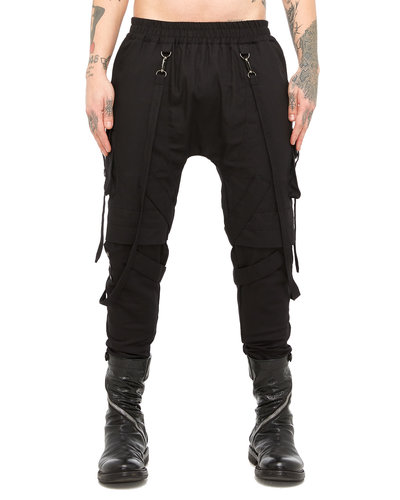 DECONSTRUCT CANVAS DROP CROTCH PANTS