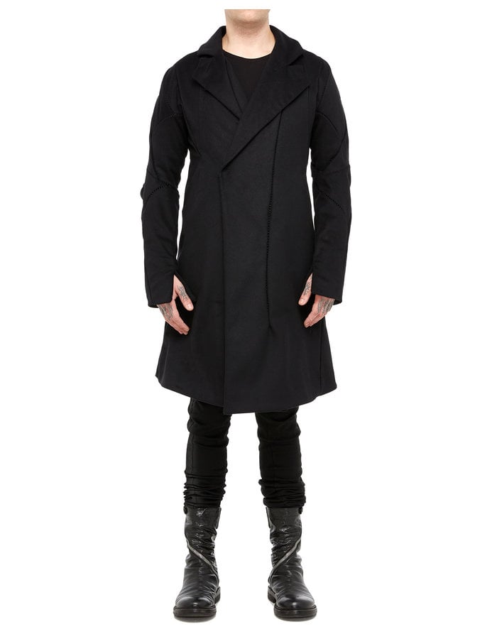 LEON EMANUEL BLANCK DISTORTION OFFICER COAT - BRUSHED CASHMERE