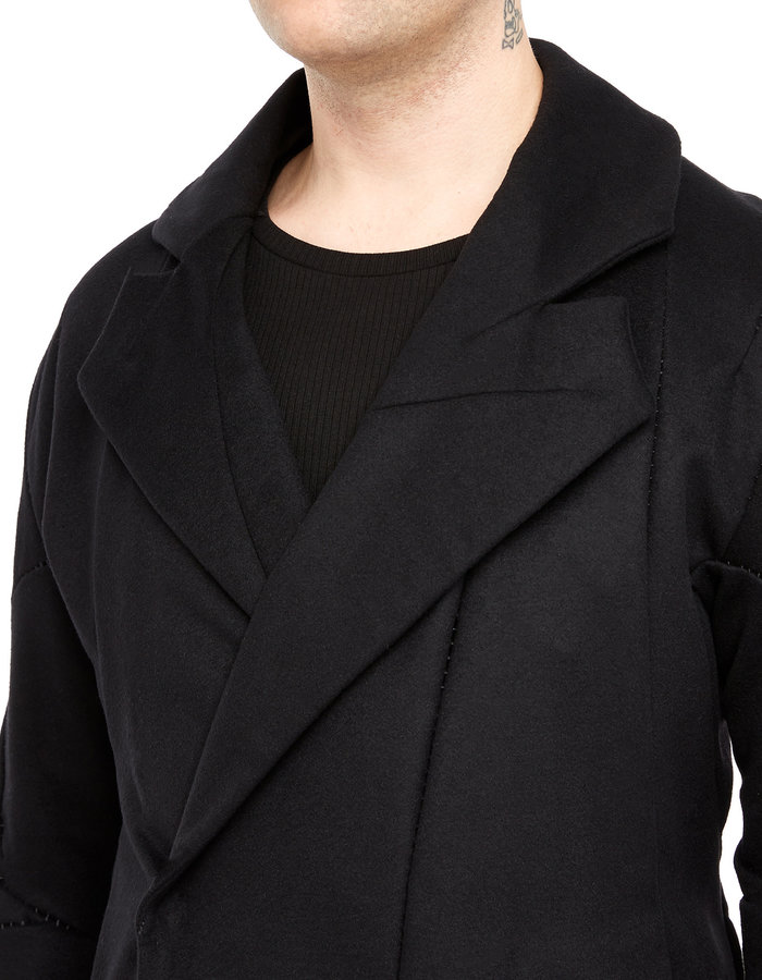 LEON EMANUEL BLANCK DISTORTION OFFICER COAT - BRUSHED CASHMERE