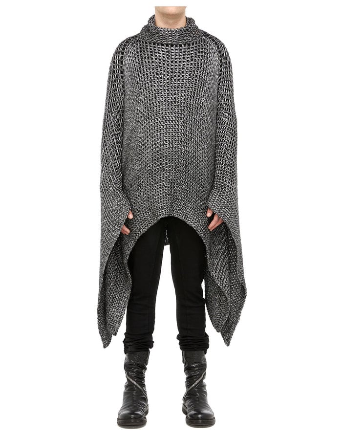 DAVIDS ROAD METALLIC KNIT LONG PONCHO