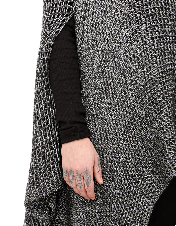 DAVIDS ROAD METALLIC KNIT LONG PONCHO