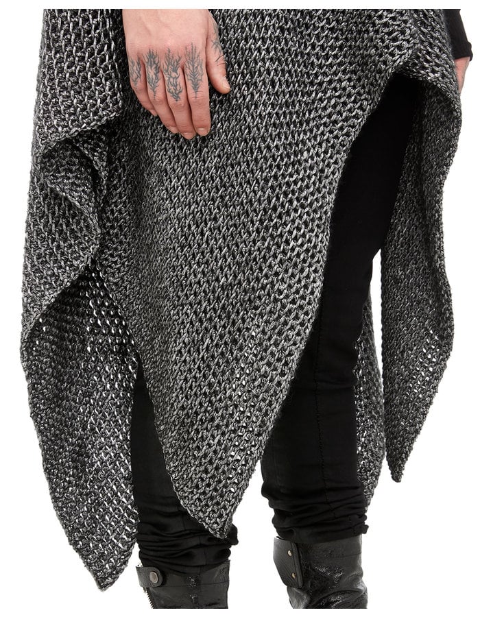 DAVIDS ROAD METALLIC KNIT LONG PONCHO