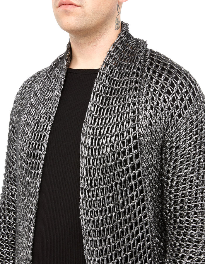 DAVIDS ROAD METALLIC KNIT CARDIGAN M