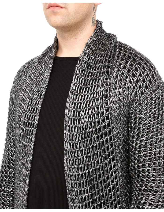 DAVIDS ROAD METALLIC KNIT CARDIGAN M