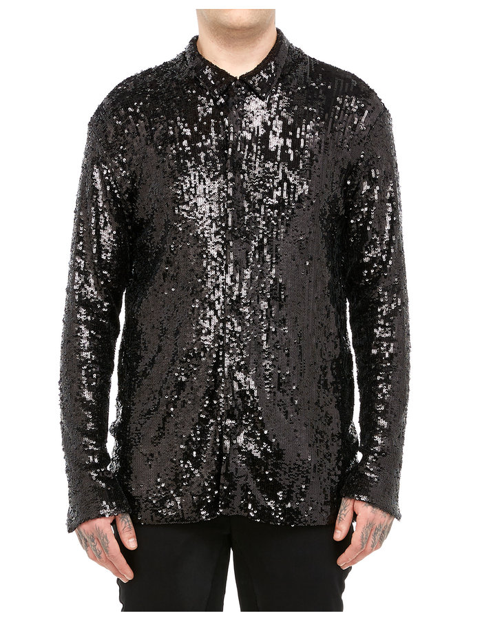 DAVIDS ROAD SEQUIN BUTTON DOWN SHIRT