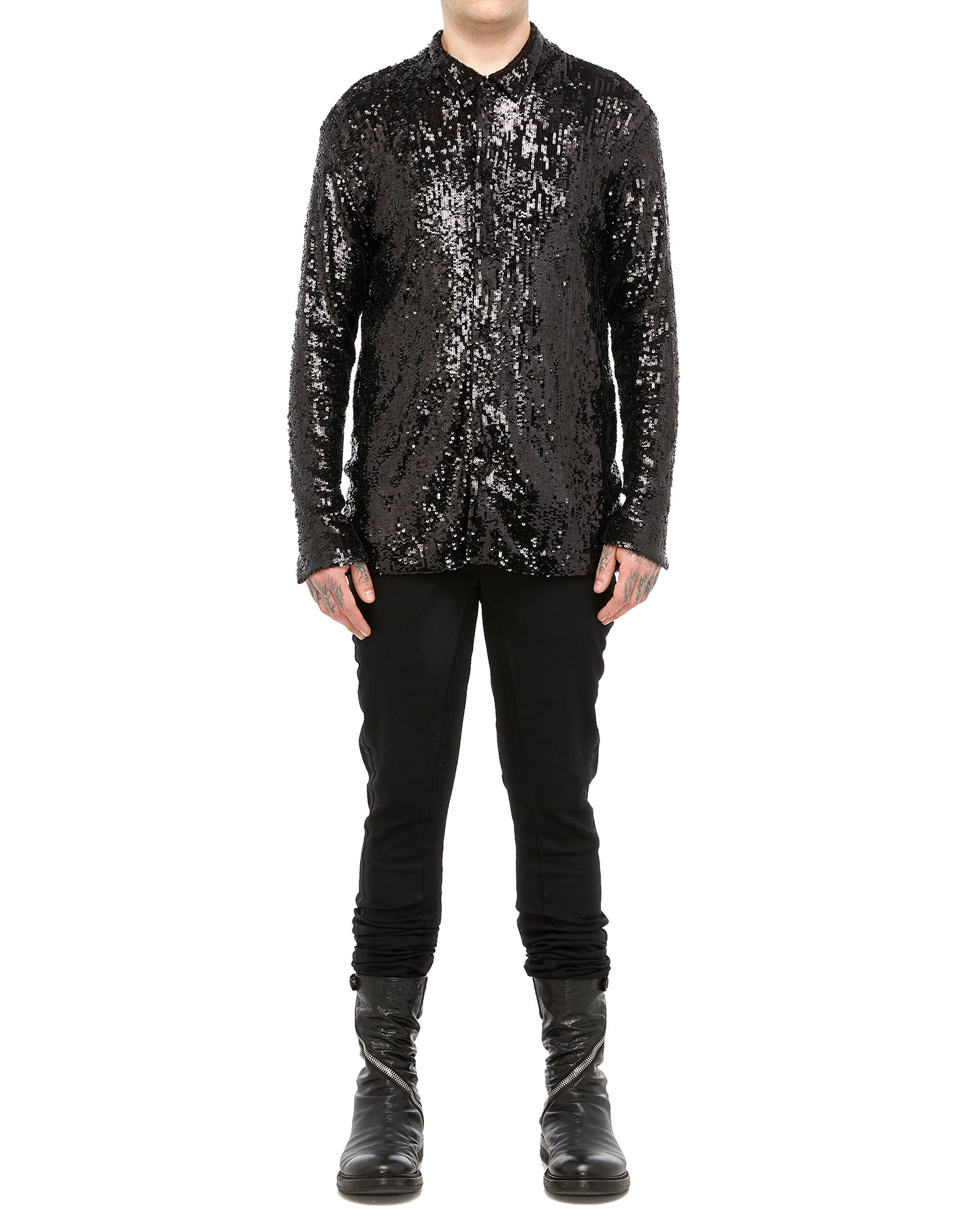 SEQUIN BUTTON DOWN SHIRT - Shop Untitled NYC