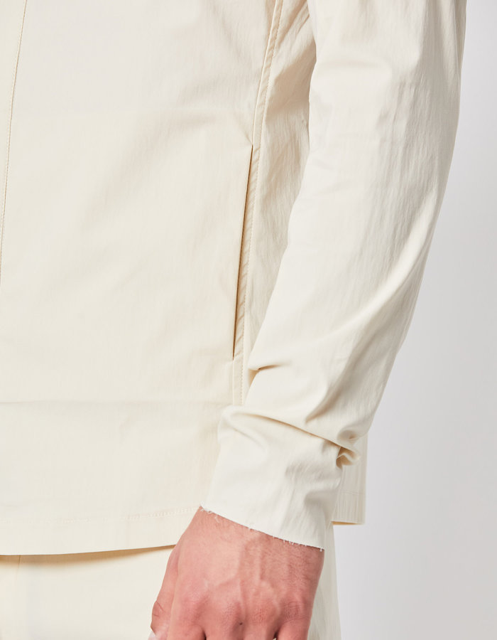 THOM KROM HIGH NECK CONCEALED BUTTON SHIRT JACKET - IVORY