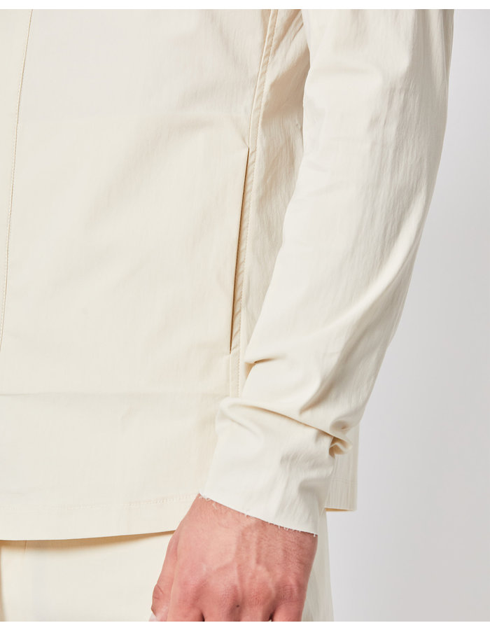 THOM KROM HIGH NECK CONCEALED BUTTON SHIRT JACKET - IVORY