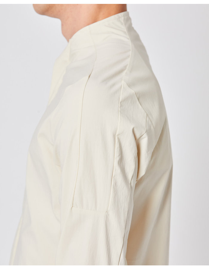 THOM KROM HIGH NECK CONCEALED BUTTON SHIRT JACKET - IVORY