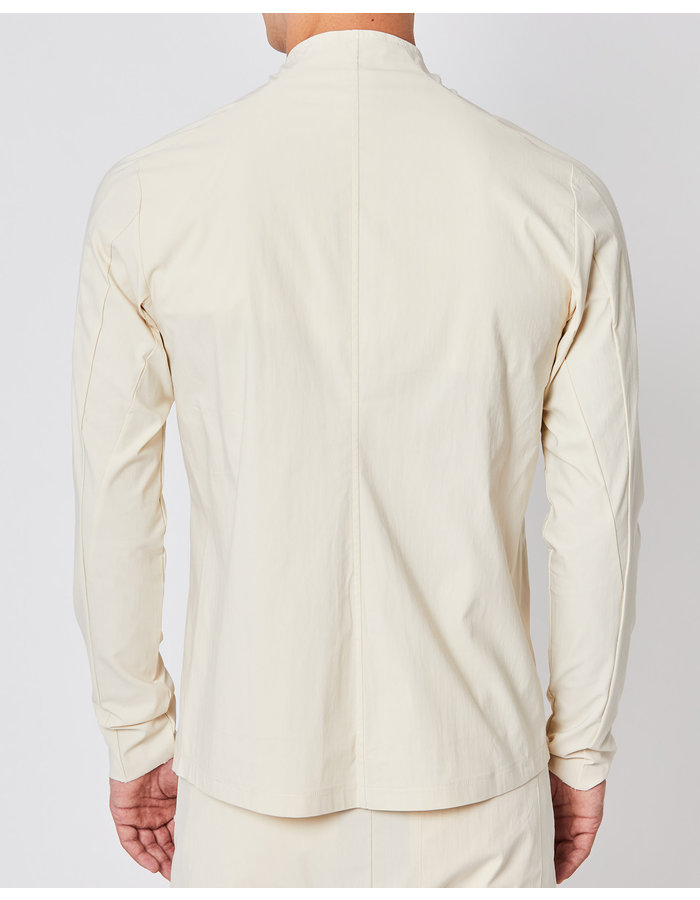 THOM KROM HIGH NECK CONCEALED BUTTON SHIRT JACKET - IVORY