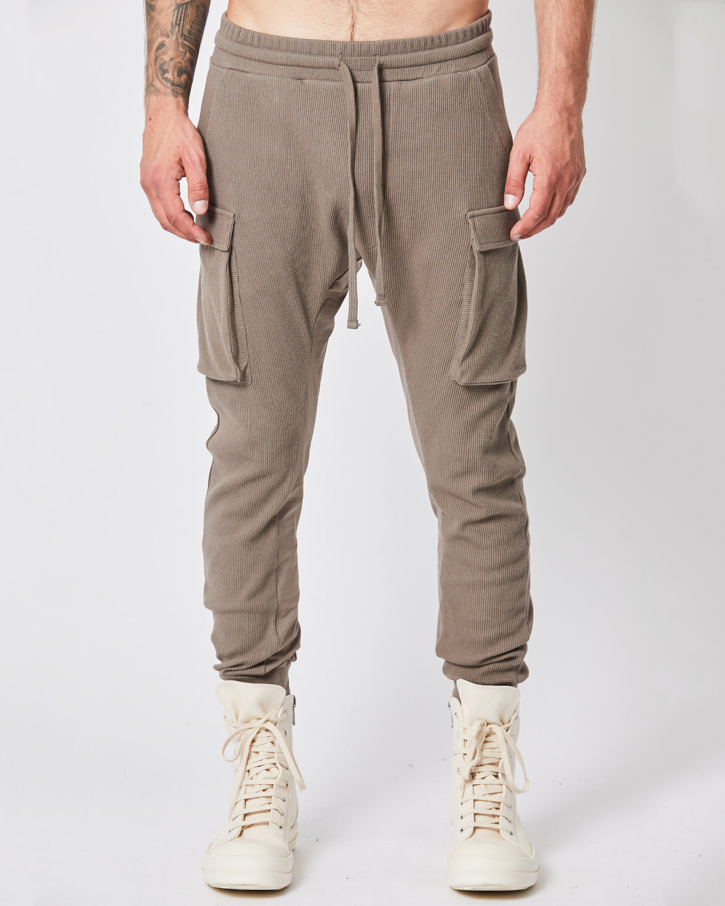 STRETCH COTTON WAFFLE KNIT JOGGERS - FOSSIL
