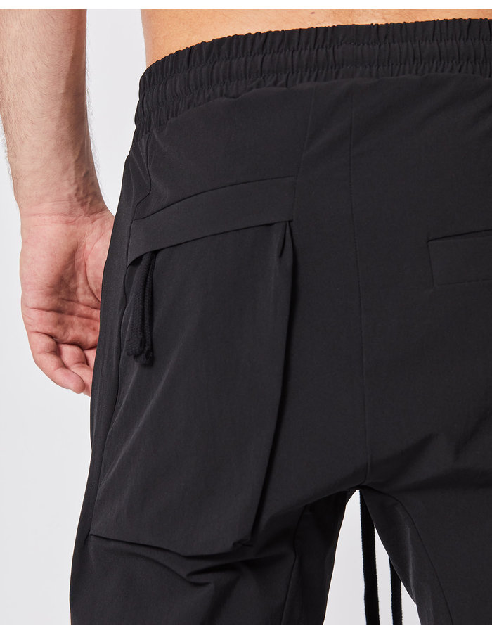 THOM KROM STRETCH NYLON DROP CROTCH JOGGER - BLACK