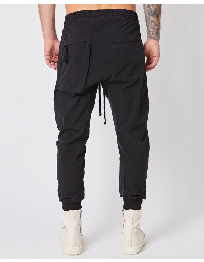 THOM KROM STRETCH NYLON DROP CROTCH JOGGER - BLACK