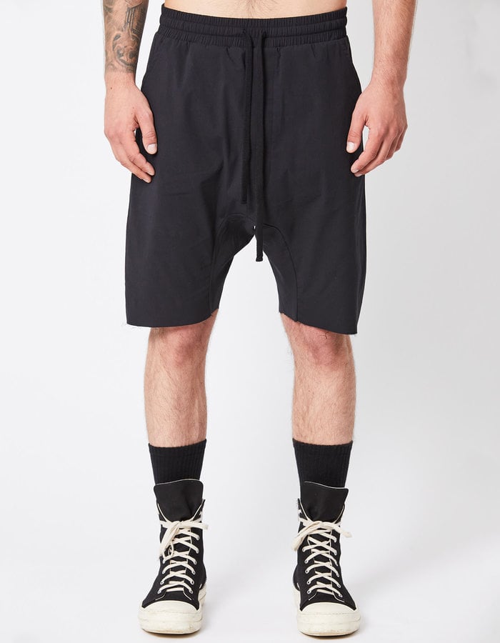 THOM KROM STRETCH COTTON DROP CROTCH SHORTS - BLACK