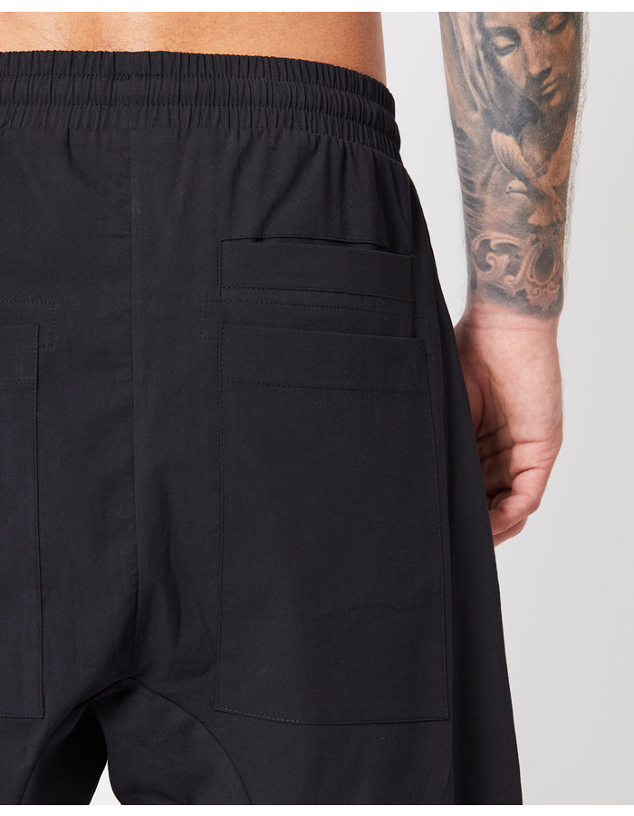 THOM KROM STRETCH COTTON DROP CROTCH SHORTS - BLACK