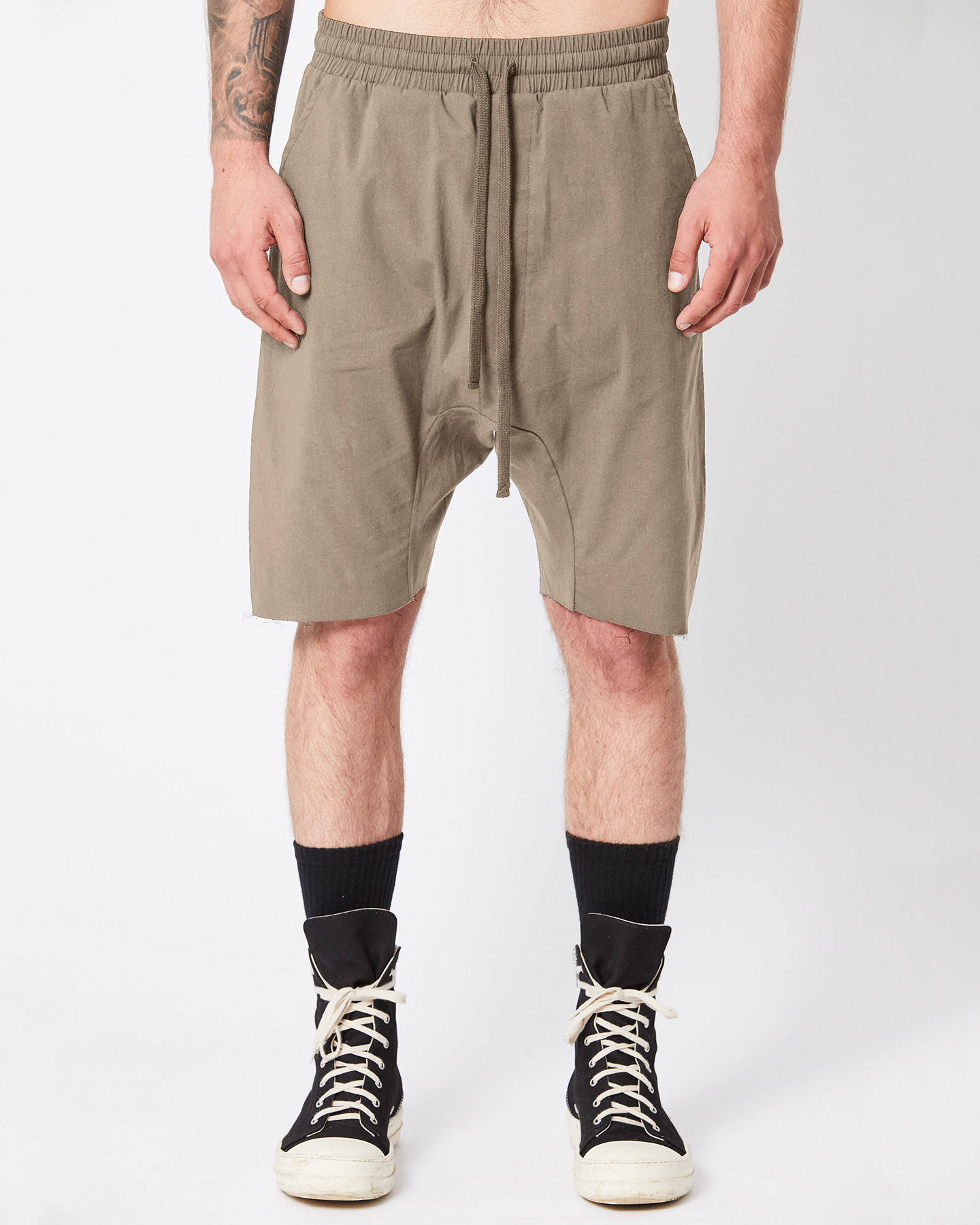 STRETCH COTTON DROP CROTCH SHORTS - FOSSIL