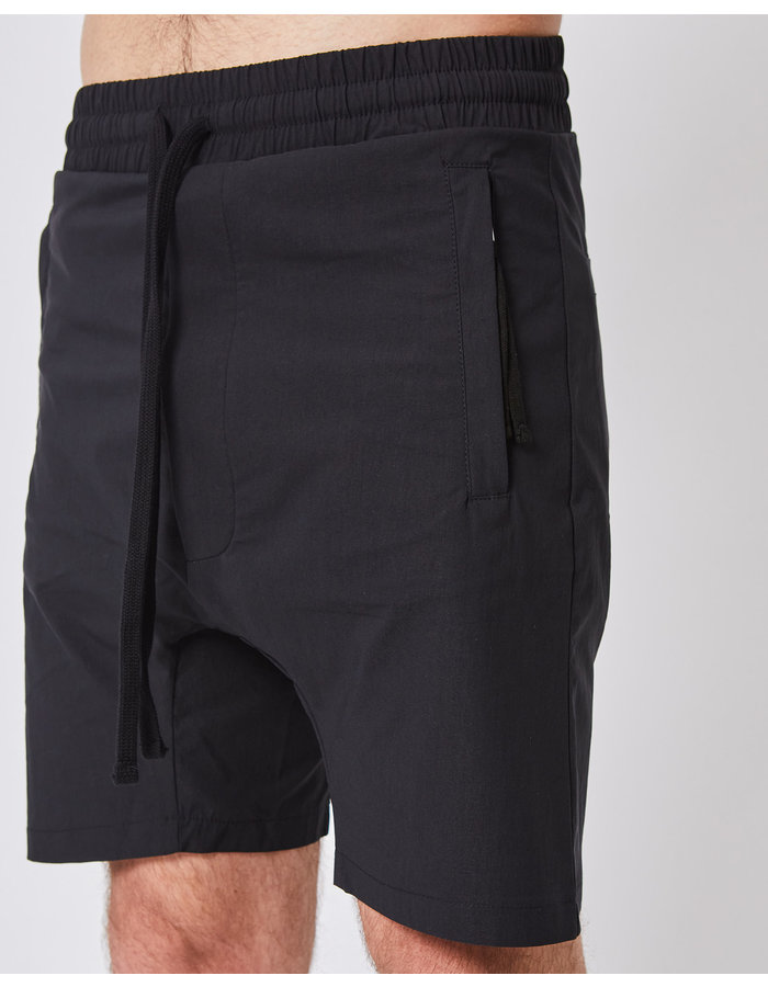 THOM KROM COTTON STRETCH ZIP POCKET SHORTS - BLACK