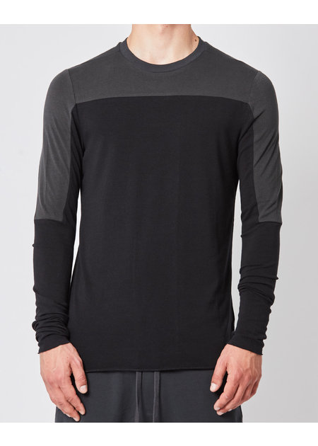 THOM KROM COTTON & MODAL CONTRAST PANEL LONGSLEEVE - BLACK