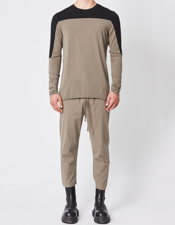 THOM KROM COTTON & MODAL CONTRAST PANEL LONGSLEEVE - FOSSIL