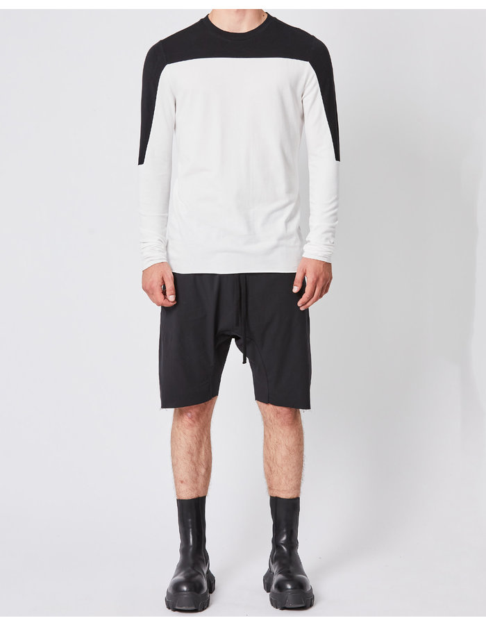 THOM KROM COTTON & MODAL CONTRAST PANEL LONGSLEEVE - OFF WHITE