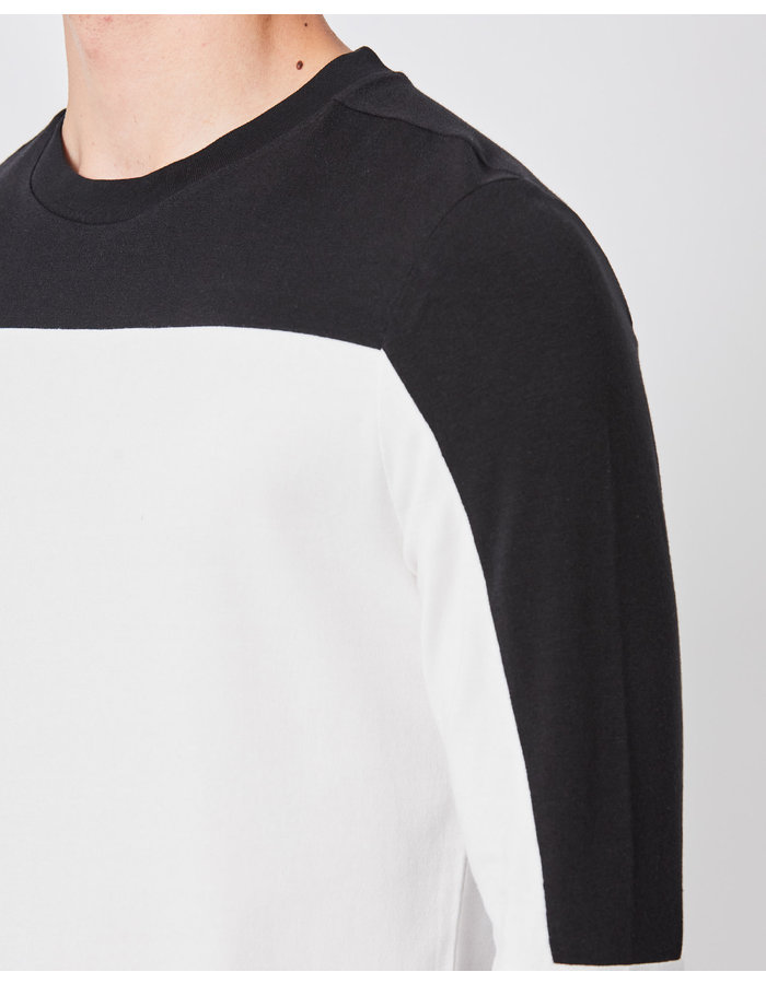 THOM KROM COTTON & MODAL CONTRAST PANEL LONGSLEEVE - OFF WHITE