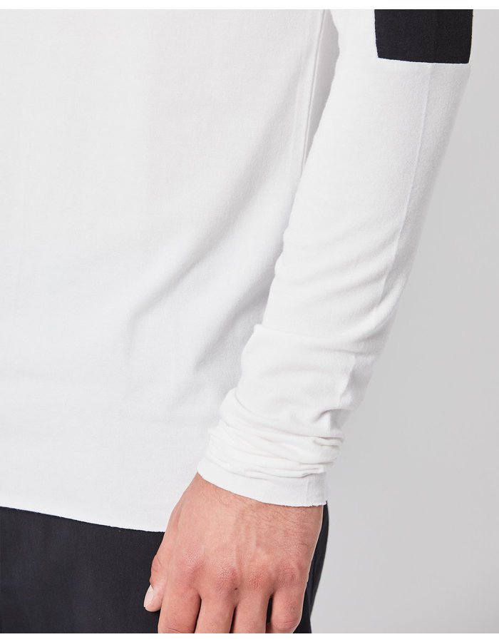 THOM KROM COTTON & MODAL CONTRAST PANEL LONGSLEEVE - OFF WHITE