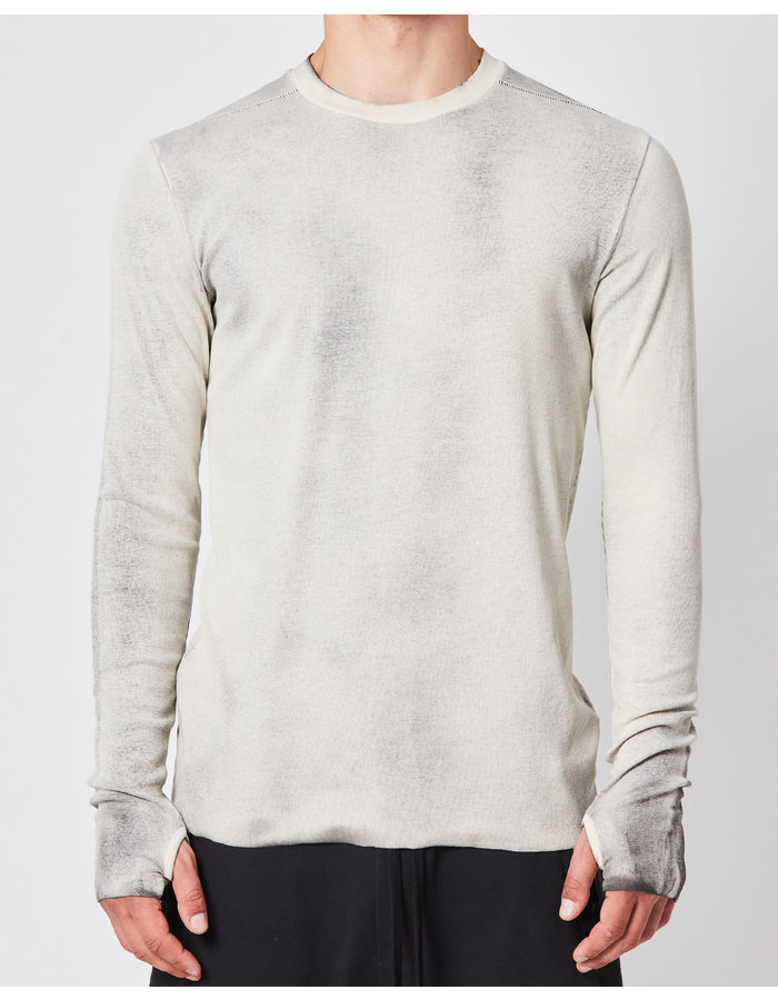 THOM KROM RIBBED CONTRAST STITCH LONGSLEEVE - DIRTY IVORY