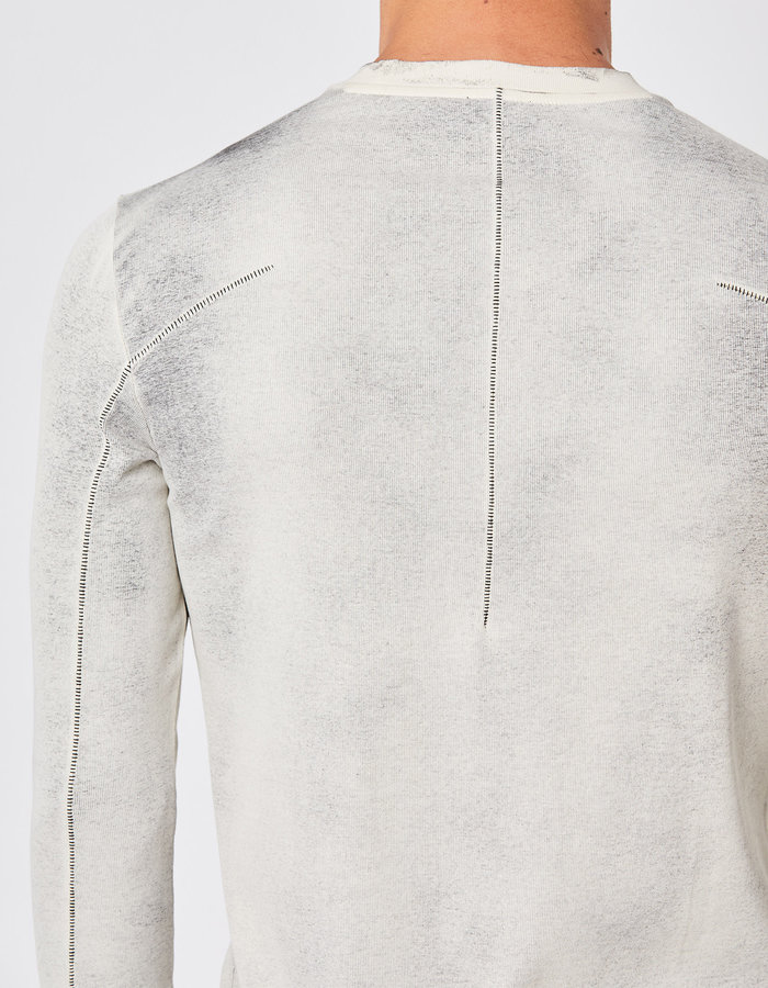 THOM KROM RIBBED CONTRAST STITCH LONGSLEEVE - DIRTY IVORY