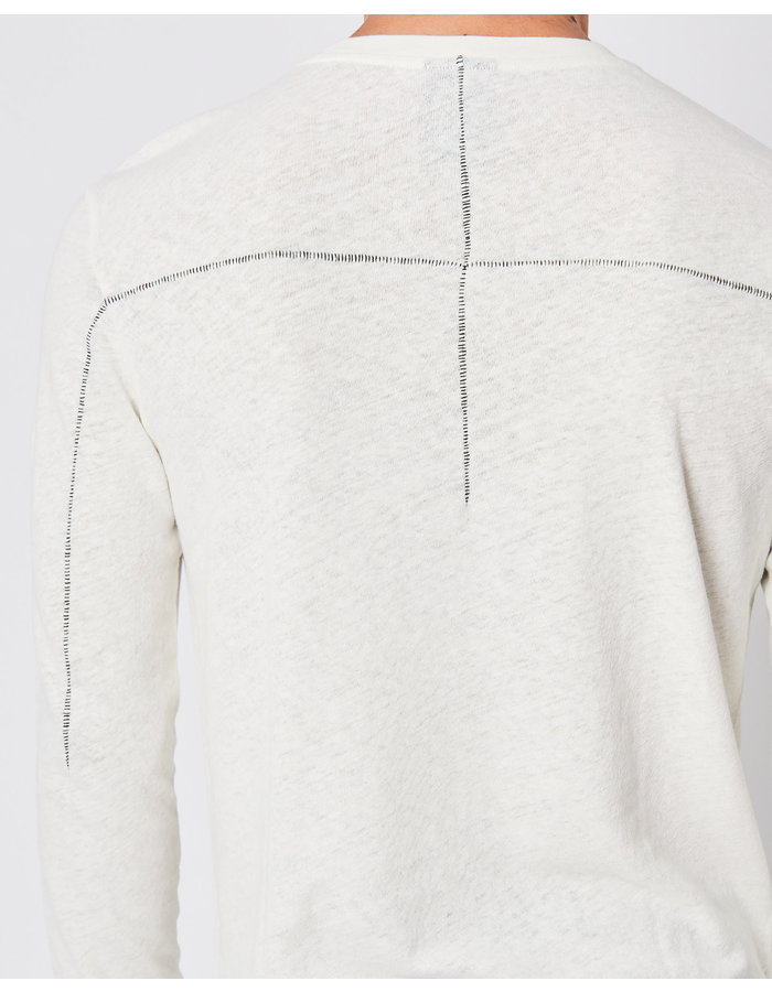 THOM KROM LINEN & COTTON FITTED LONGSLEEVE - OFF WHITE