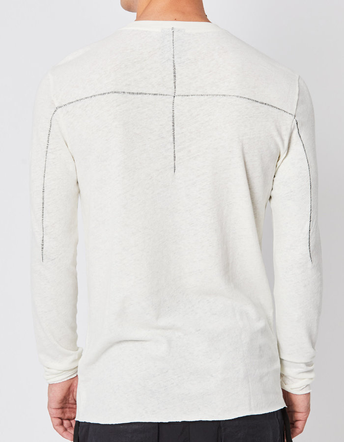 THOM KROM LINEN & COTTON FITTED LONGSLEEVE - OFF WHITE