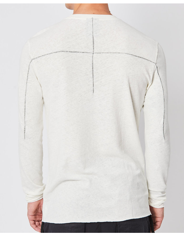 THOM KROM LINEN & COTTON FITTED LONGSLEEVE - OFF WHITE