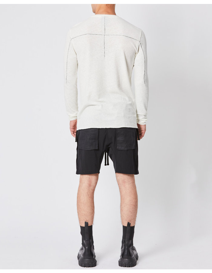 THOM KROM LINEN & COTTON FITTED LONGSLEEVE - OFF WHITE