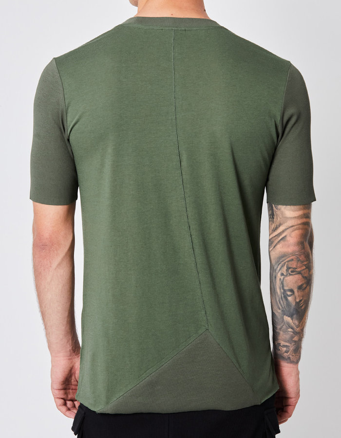 THOM KROM RIBBED ARM COTTON & MODAL FITTED CREW - GREEN