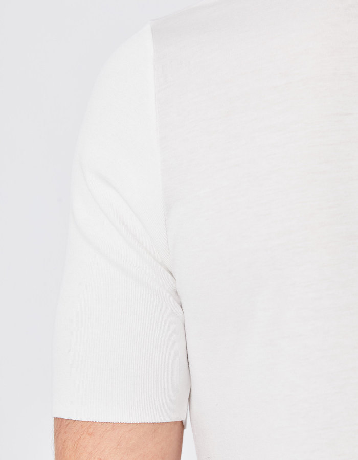 THOM KROM RIBBED ARM COTTON & MODAL FITTED CREW - OFF WHITE