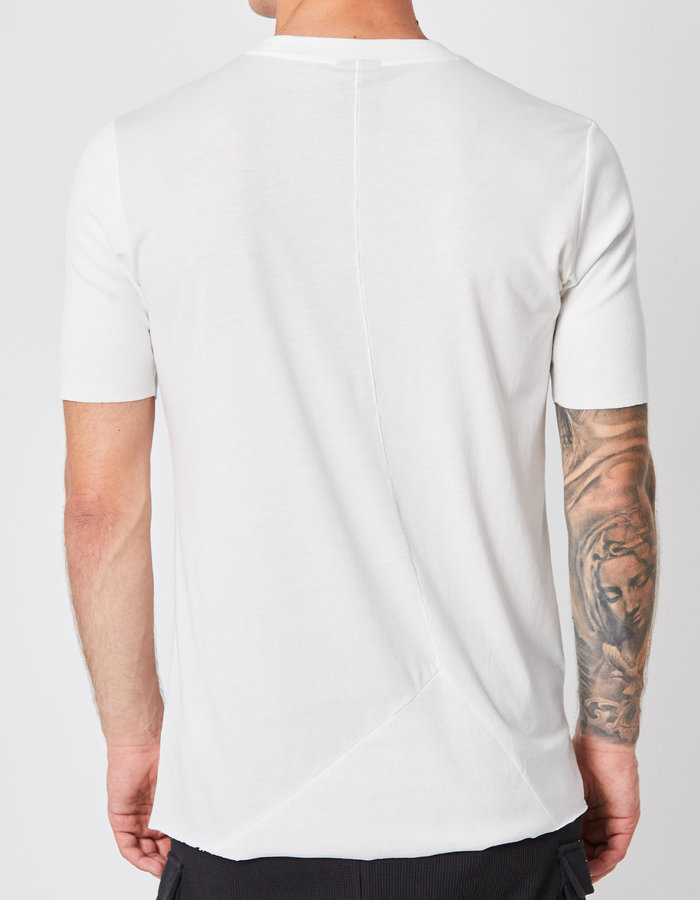 THOM KROM RIBBED ARM COTTON & MODAL FITTED CREW - OFF WHITE