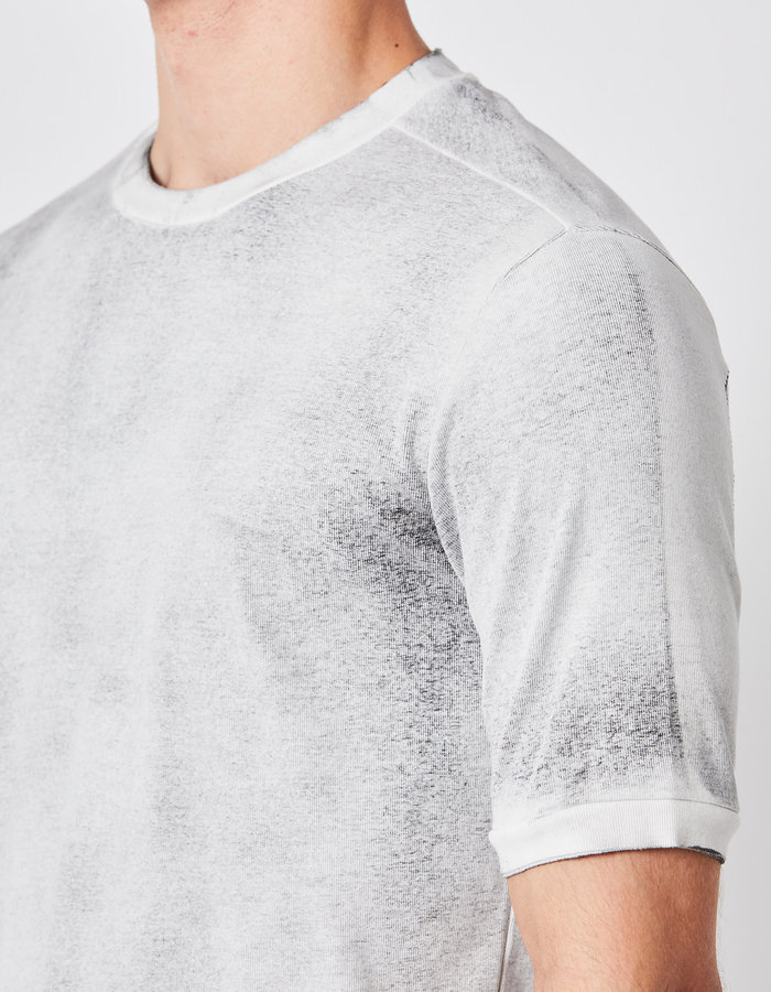 THOM KROM STRETCH COTTON RIBBED FITTED T-SHIRT - DIRTY WHITE