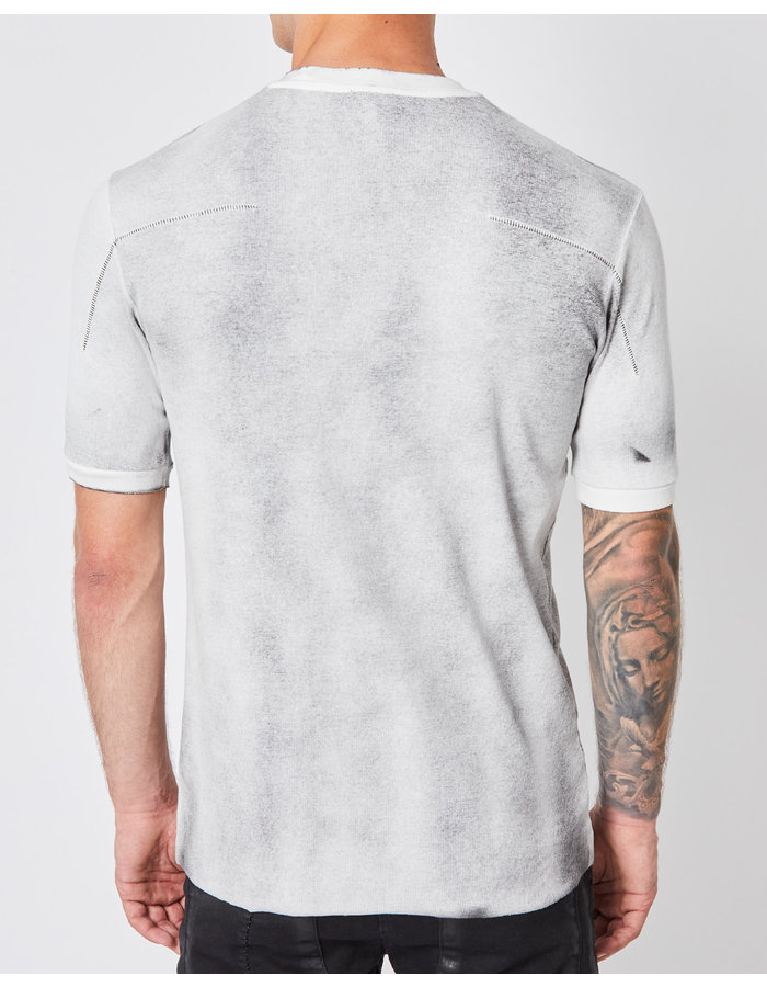 THOM KROM STRETCH COTTON RIBBED FITTED T-SHIRT - DIRTY WHITE