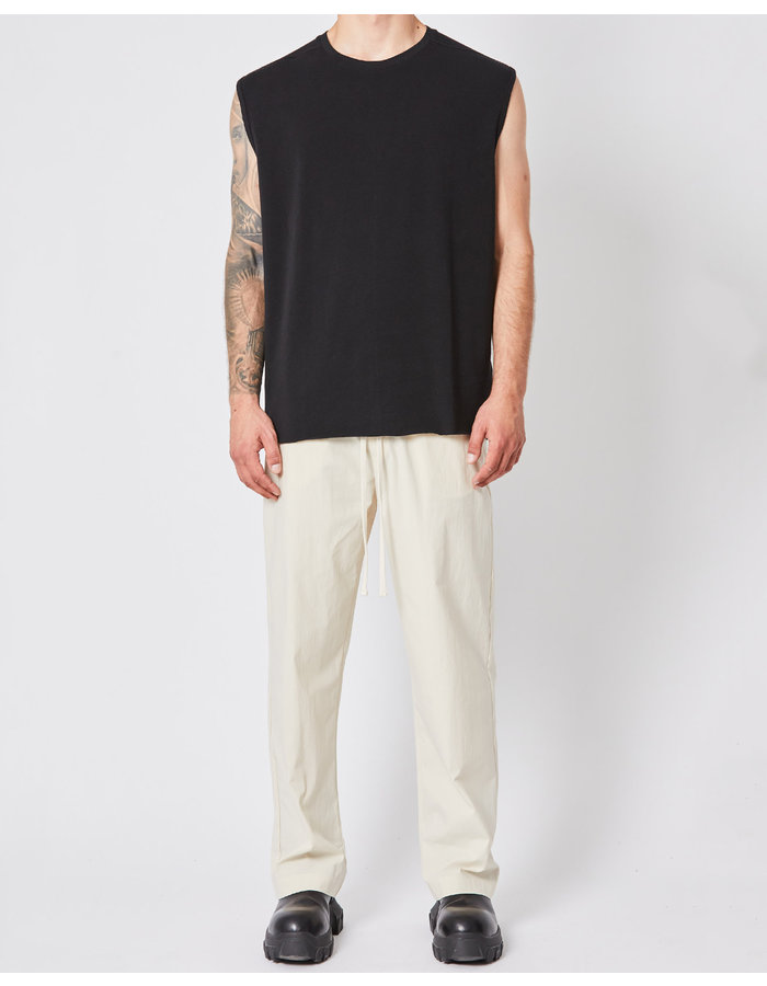 THOM KROM STRETCH COTTON & MODAL MUSCLE TEE - BLACK